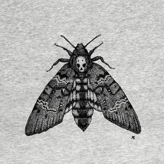 Dotwork Death's-head Hawk-moth by LydiaWoods